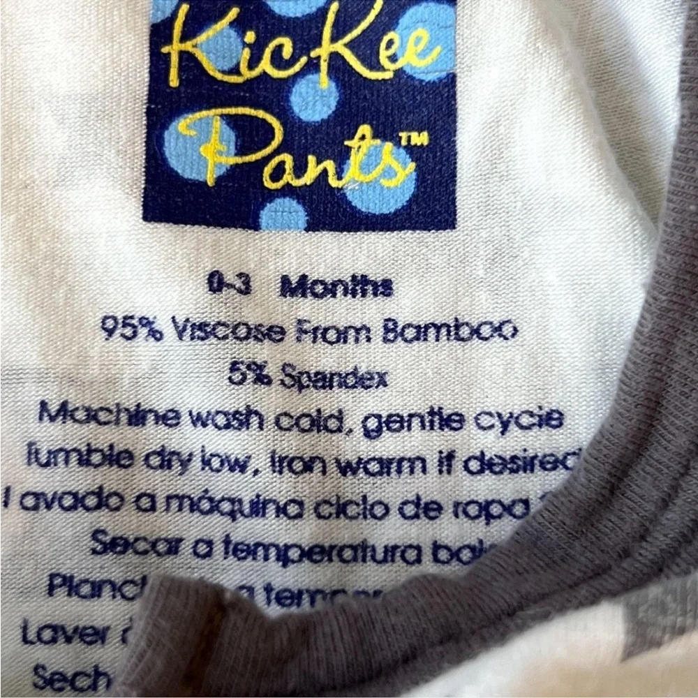 Kickee Pants Bamboo Snap-Front Footed Sleeper Gray Star Print Infant Baby 0-3M